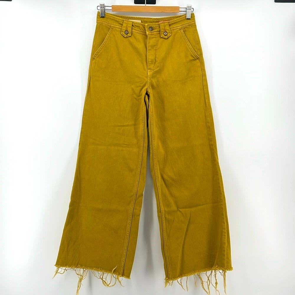 Anthropologie Mustard Wide Leg Pants